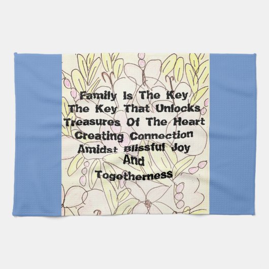 Familie is de sleutel theedoek (Horizontaal)