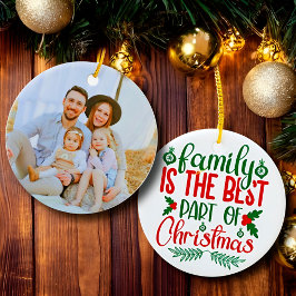 Familie is het beste deel van kerstversiering keramisch ornament