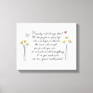 Familie is niet altijd een bloedquote-typografie canvas afdruk