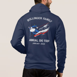 Familie jaarlijkse skireis bijpassende aangepaste  hoodie
