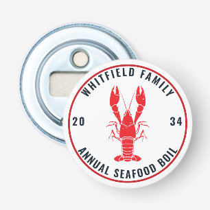 Familie Jaarlijkse Zeevruchten Kooklobster Aandenk Button Flesopener