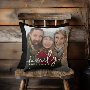 Familie kalligrafie hart script typografie foto kussen