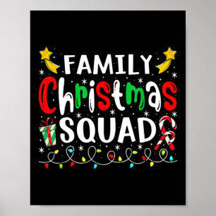Familie Kerst 2023 Santa Hat Crew Fun Vrouwen Mann Poster