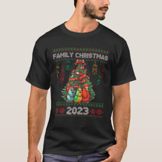 Familie Kerst 2023 Trui Lelijke Kip Xmas Boom T-shirt