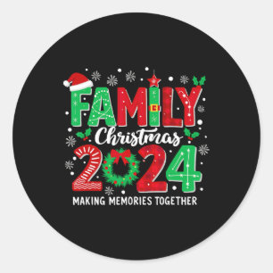Familie Kerst 2024 Kerst Crew Xmas Familie Ma Ronde Sticker