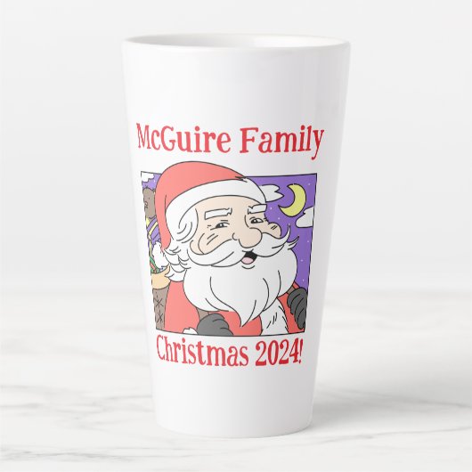 Familie Kerst 2024 Latte Mok (Voorkant)