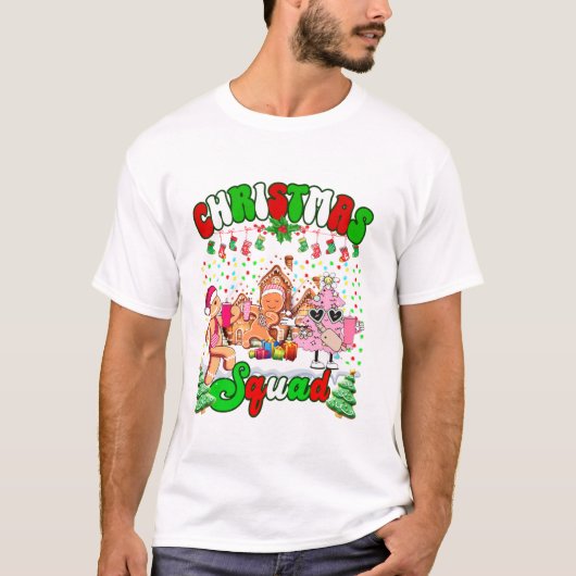 Familie kerst bemanning grappig t-shirt (Voorkant)