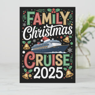 Familie Kerst Cruise 2025 Matching Vakantie Kerstm Feestdagenkaart