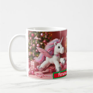 Familie kerst eenhoorn roze koffiemok