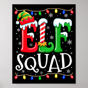Familie Kerst Matching Pyjama's Elf Xmas Squad Poster