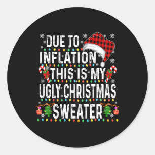 Familie Kerst Pajama Mannen Vrouwen Grappig Kerst Ronde Sticker