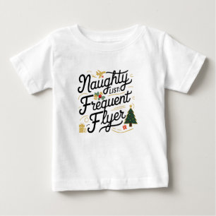 Familie Kerst T - shirts Naughty List Frequent Fly