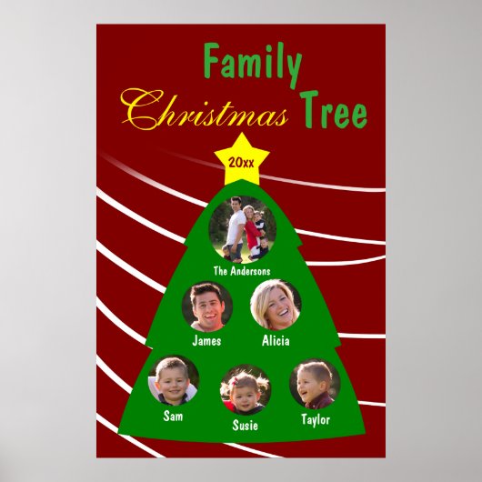 Familie kerstboom Keepomwille Aangepast foto-Poste Poster (Voorkant)