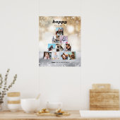 Familie kerstboomfoto Collage Holiday Poster (Keuken)