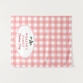 Familie Kerstdiner Party Buffet Tafelloper Wandkleed (Voorkant (horizontaal))