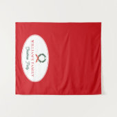 Familie Kerstdiner Party Buffet Tafelloper Wandkleed (Voorkant (horizontaal))