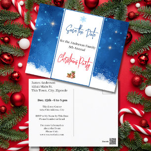 Familie Kerstfeest Save the Date Snowflakes Briefkaart