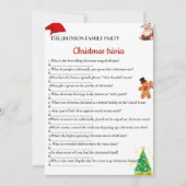 Familie kerstfeest spel kaart (Voorkant)