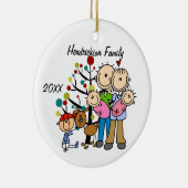 Familie kerstfeestdag Gepersonaliseerd sieraad Keramisch Ornament (Rechts)