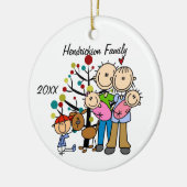 Familie kerstfeestdag Gepersonaliseerd sieraad Keramisch Ornament (Links)