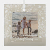 Familie kerstfoto glas ornament (Voorkant)