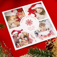 Familie kerstfoto's Snowflake Sjabloon