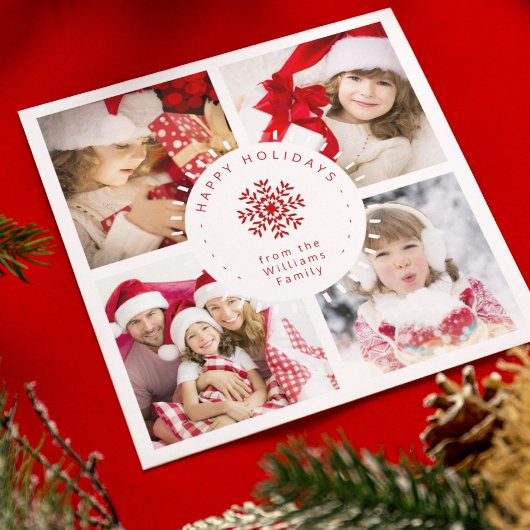 Familie kerstfoto's Snowflake Sjabloon