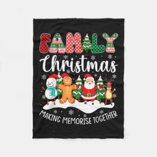Familie Kerstmis 2023 Matching Santa Reindeer Funn Fleece Deken