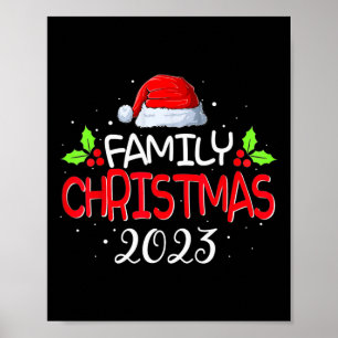 Familie Kerstmis 2023 Matching Squad Santa Elf Fun Poster