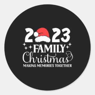 Familie Kerstmis 2023 Matching Squad Santa Elf Fun Ronde Sticker