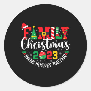Familie Kerstmis 2023 Matching Squad Santa Elf Fun Ronde Sticker