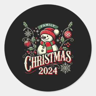 Familie Kerstmis 2024 Familie Matching Kerstmis 20 Ronde Sticker