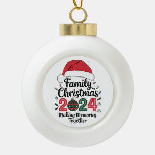 Familie Kerstmis 2024 Herinneringen Maken Samen Keramische Bal Ornament