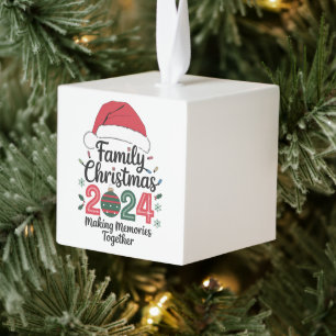 Familie Kerstmis 2024 Herinneringen Maken Samen Kubus Ornament