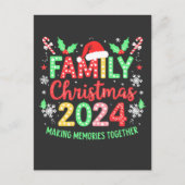 Familie Kerstmis 2024 Xmas Familie Matching Outfit Uitnodiging Briefkaart (Voorkant)