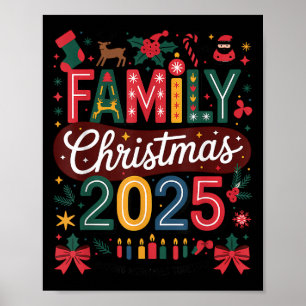 Familie Kerstmis 2025 Team Santa Elf Xmas Matching Poster