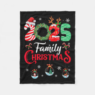 Familie Kerstmis 2025 Vrolijk Xmas Ball Light Gard Fleece Deken