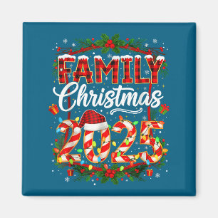 Familie Kerstmis 2025 Xmas Lichtjes Kerstman Pyjam Magneet
