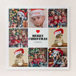 Familie Kerstmis 8 Fotocollage Legpuzzel
