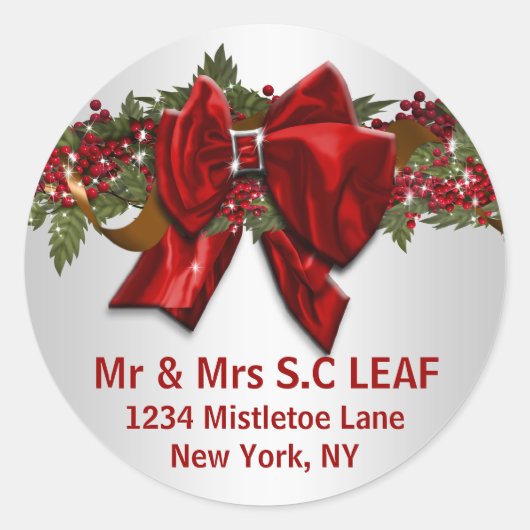 Familie Kerstmis adres zegels PERSONALISEREN (Voorkant)