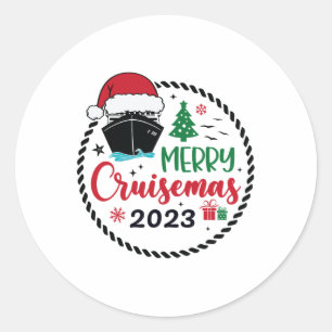 Familie Kerstmis Cruise 2023 Vrolijk Cruisemas Xma Ronde Sticker