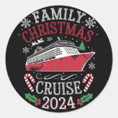 Familie Kerstmis Cruise Squad 2024 Matching Outfit Ronde Sticker (Voorkant)