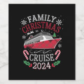 Familie Kerstmis Cruise Squad 2024 Matching Outfit Wijn Etiket (Enkel label)