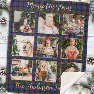 Familie Kerstmis Geplaagd Gepersonaliseerde Fotoco Sherpa Deken