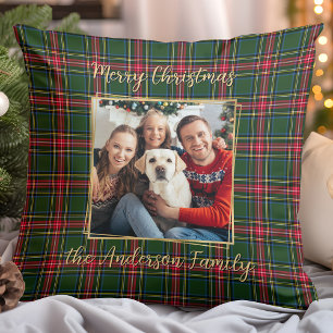 Familie Kerstmis Geplaatst Custom Goud Moderne Fot Kussen