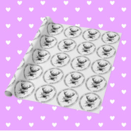 Familie Kerstmis Split Monogram thema Cadeaupapier