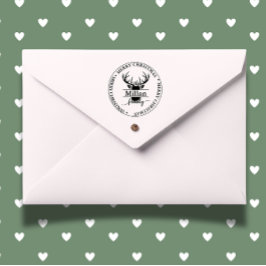 Familie Kerstmis Split Monogram thema Zelfinktende Stempel