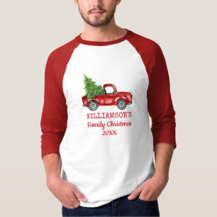 Familie kerstmis Vrachtwagen Persoonlijke R T-shirt