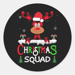 Familie kerstvierkant rendier 2022 Team Xmas Paj Ronde Sticker