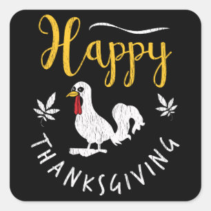 Familie Kids Matching Happy Thanksgiving Pyjama Vierkante Sticker